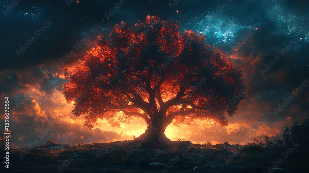 Naklejka premium Forest river flow with clear water and bottom