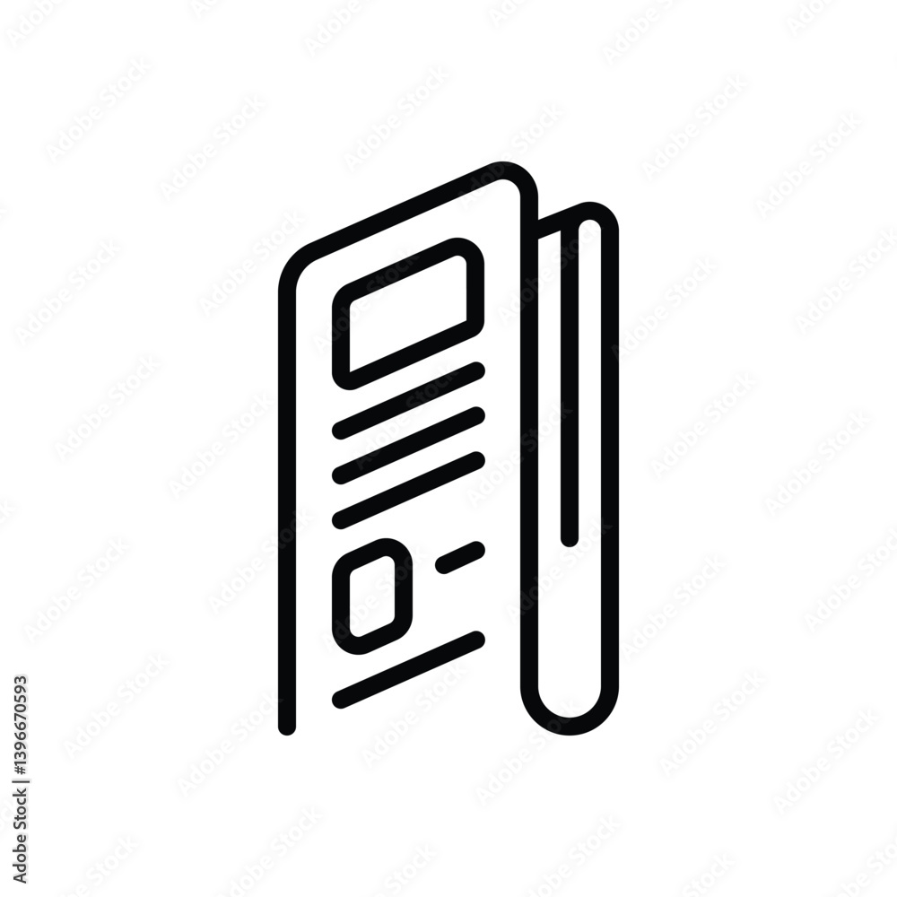 Black line icon for newspaper Black line icon for newspaper