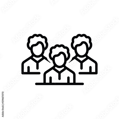 Black line icon for people