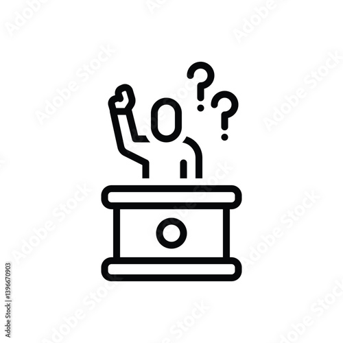 Black line icon for questioning