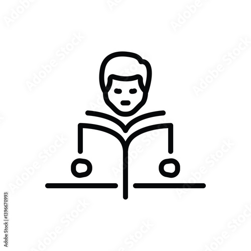 Black line icon for readers