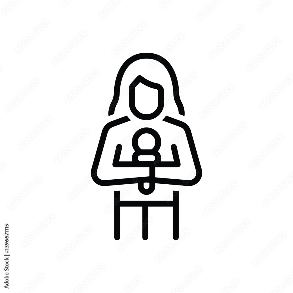 Black line icon for reporters Black line icon for reporters