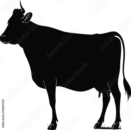 Minimalist Silhouette of a Cow