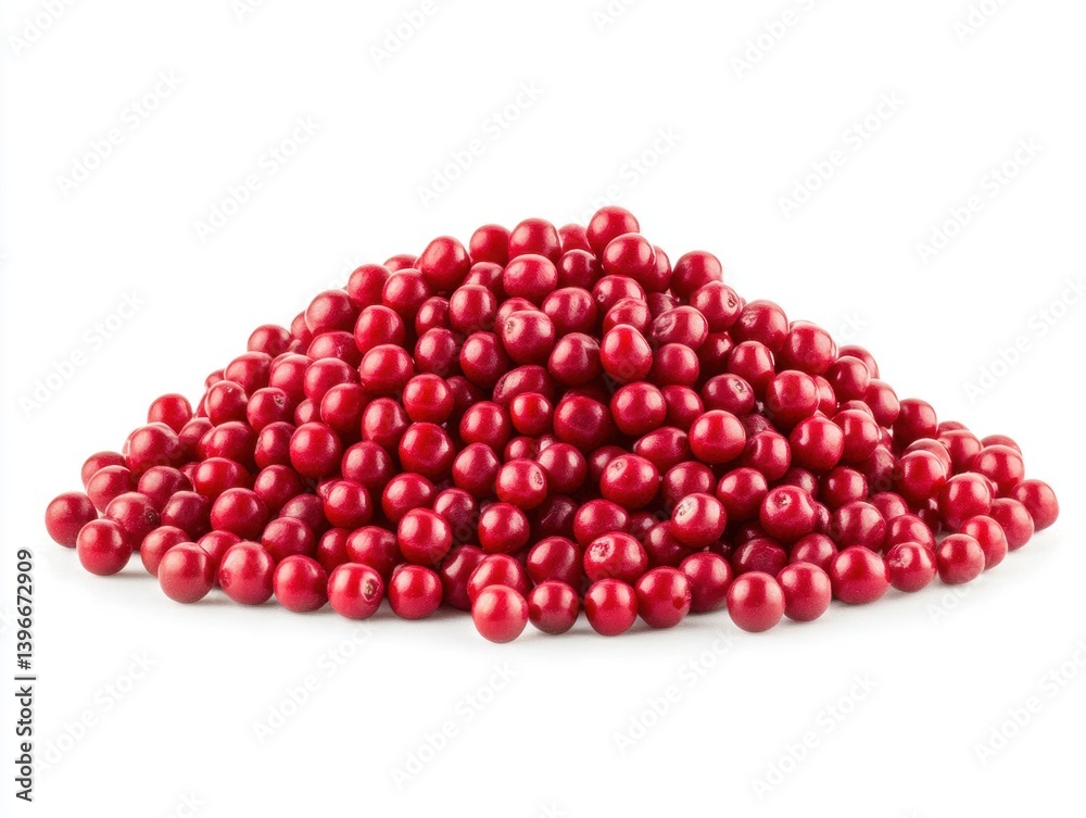 Fresh red cherries arranged in a mound on a white background Fresh red cherries arranged in a mound on a white background