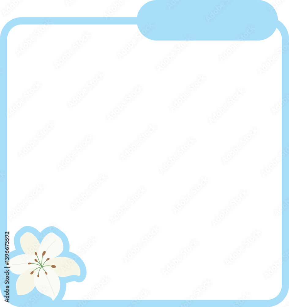 Fototapeta premium Floral Decorative Frame Decorative Blank Frame with Flower Accent