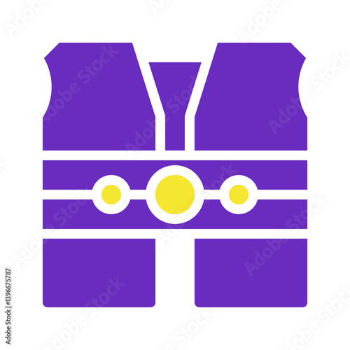 Stylized Vest Icon with Yellow Embellishments