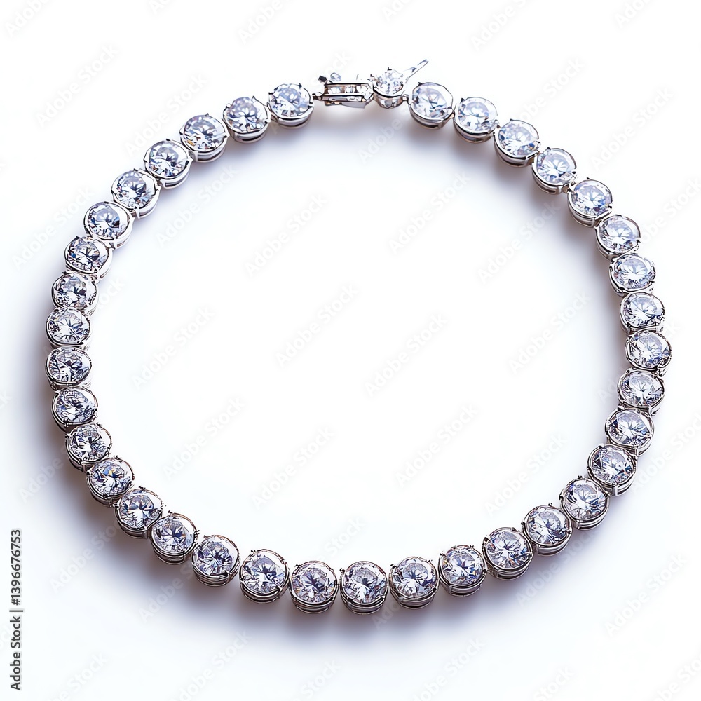 Fototapeta premium Elegant Diamond Bracelet, Sparkling Brilliance, Luxurious Accessory, Perfect for Special Occasions.