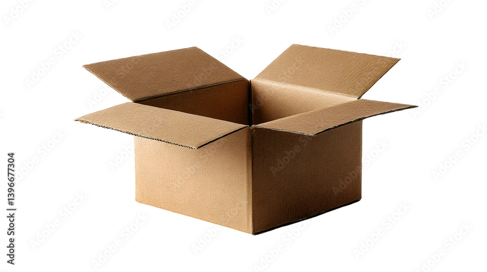 Conceptual shot of an open brown corrugated cardboard box against darkness Conceptual shot of an open brown corrugated cardboard box against darkness
