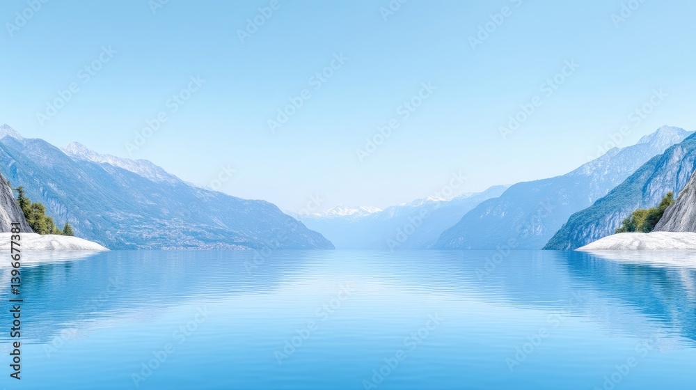 Obraz premium Serene mountain lake vista