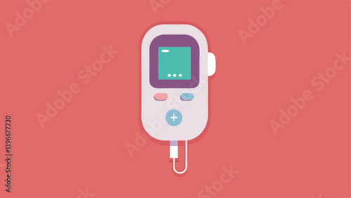 Portable Hormone Analyzer A handheld device resembling a remote control with a small screen showing a detailed graph of hormonal fluctuations. The device has buttons for reminder