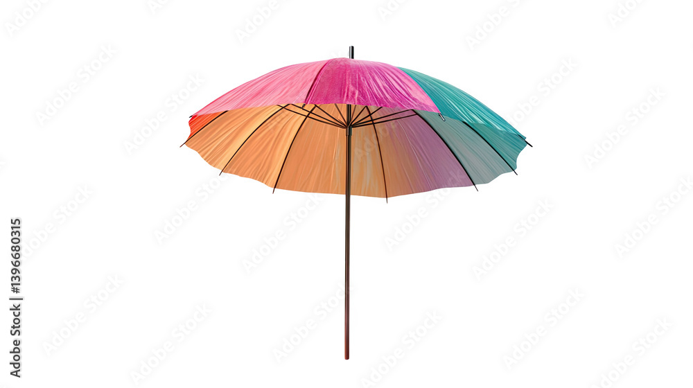 Colorful Beach Umbrella on Transparent Background Colorful Beach Umbrella on Transparent Background