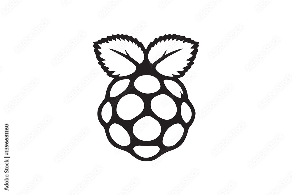 Obraz premium Raspberry line art illustration