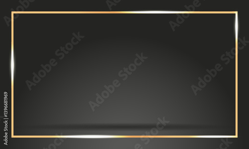 Blank black background with gold color frame. great for greeting cards and flyers