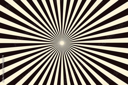 Black and white sunburst sun rays abstract background, Retro vintage spiral starburst radial pattern, stripes comic beam lines circus carnival, sunrise design transparent element