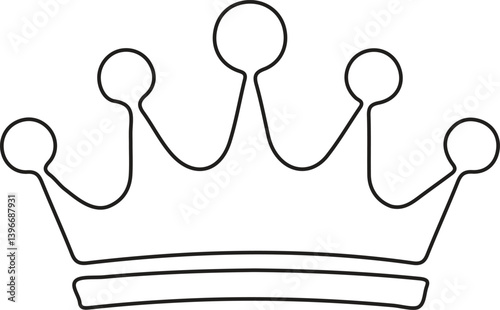 Black Crown Icon Silhouette - Royalty Symbol Vector