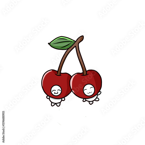 food, fruit, illustration, vector, cartoon, set, icon, isolated, strawberry, fresh, pear, healthy, funny, orange, banana, character, background, apple, cute, design, face, cherry, flat, organic, lemon