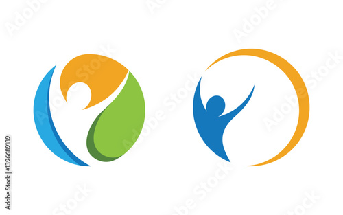 Healthy life Human character logo sign illustration v.222