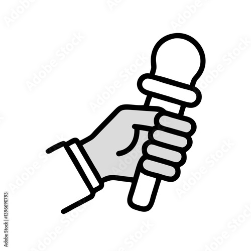 Hand Holding Microphone Icon Design