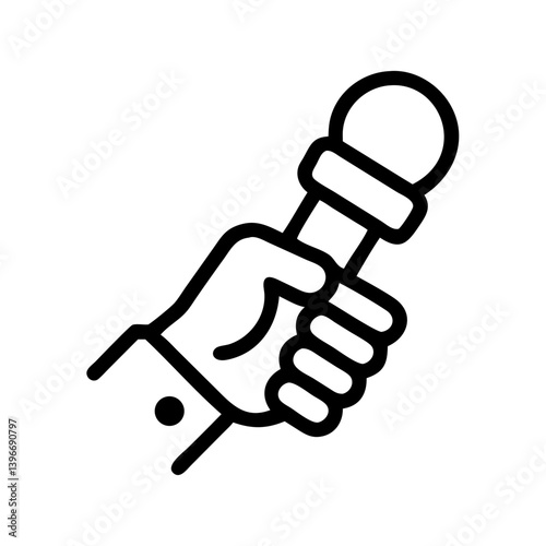 Hand Holding Microphone Icon Design