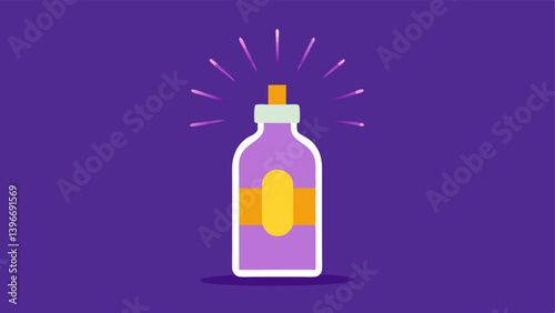 Glow Radiance A radiant light effect emanating from a bottle that combines both collagen and exosomes symbolizing the glowing skin effect after application of the skincare