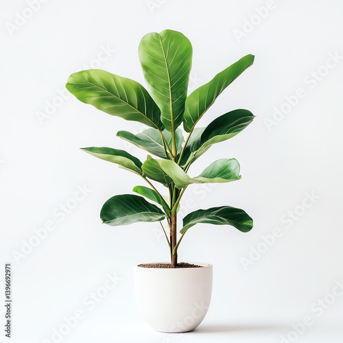Wallpaper Mural Fiddle Leaf Fig Tree in White Pot Against a Clean Background Torontodigital.ca