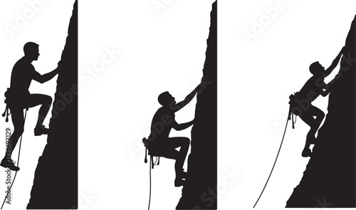 mountain, hiking, climbing, silhouette, adventure, outdoor, nature, rock, hiker, trek, cliff, vector, svg, wilderness, sport, extreme, summit, peak, trail, backpack, ridge, forest, landscape, travel, 