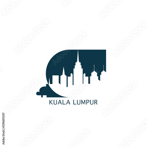 Canvas Print Kuala Lumpur vector icon with skyline, panoramic view, city shape