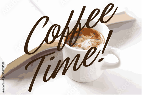 コーヒーが入ったコーヒーカップのイラストと、コーヒーをゆっくり楽しむ、Coffee Time（コーヒー時間）をイメージしたロゴマーク
