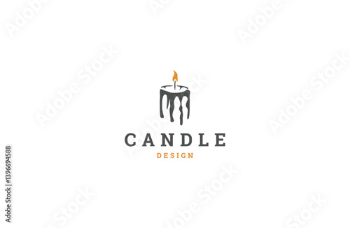 Candle logo icon design template flat vector