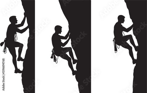 mountain, hiking, climbing, silhouette, adventure, outdoor, nature, rock, hiker, trek, cliff, vector, svg, wilderness, sport, extreme, summit, peak, trail, backpack, ridge, forest, landscape, travel, 
