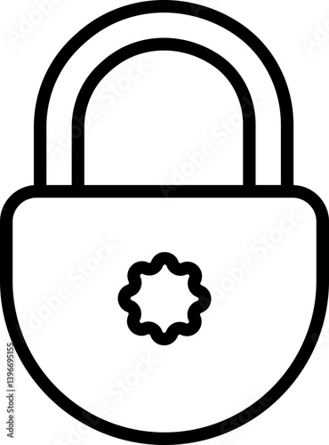 Security lock icons in line. isolated on transparent background.