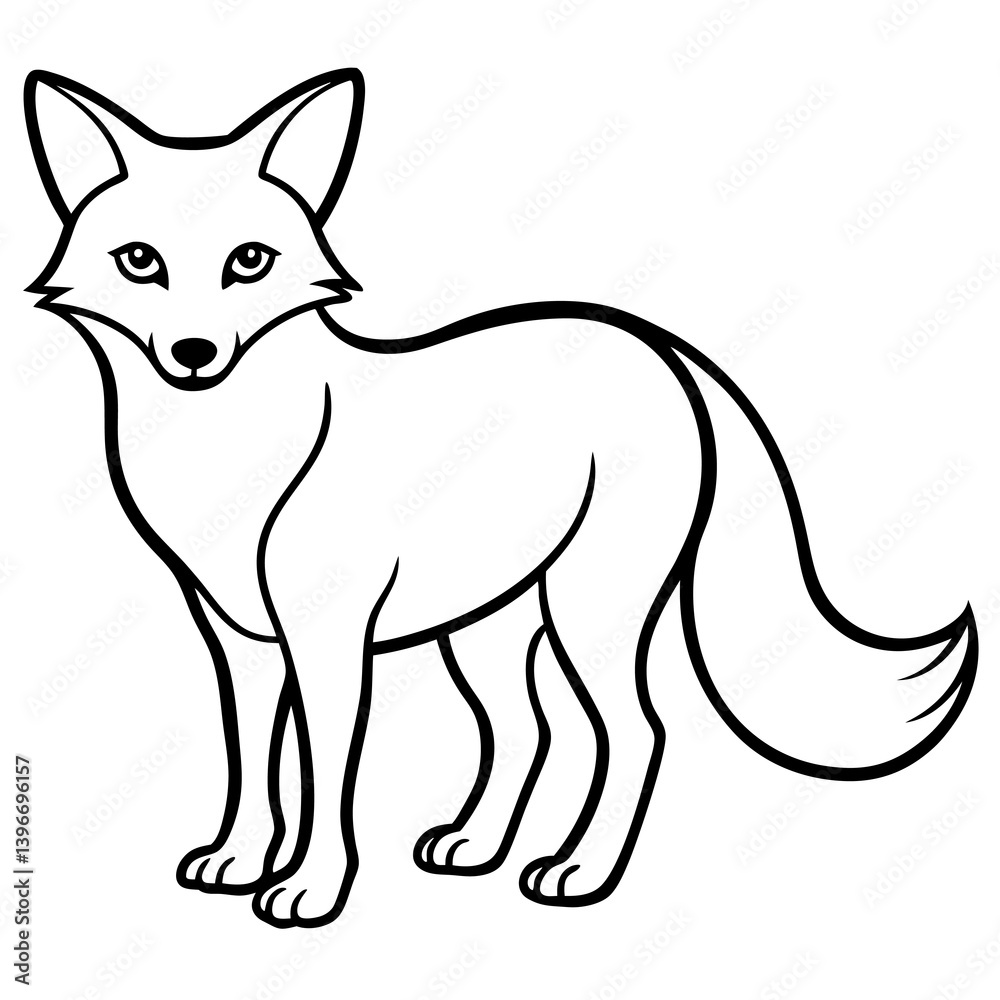 Fototapeta premium Minimalist line art illustration of a wild animal, perfect for modern decor, tattoo design, logos, or branding. This elegant black and white drawing features clean lines and abstract style, ideal for 