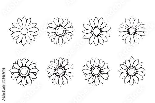 Sunflower line art illustration