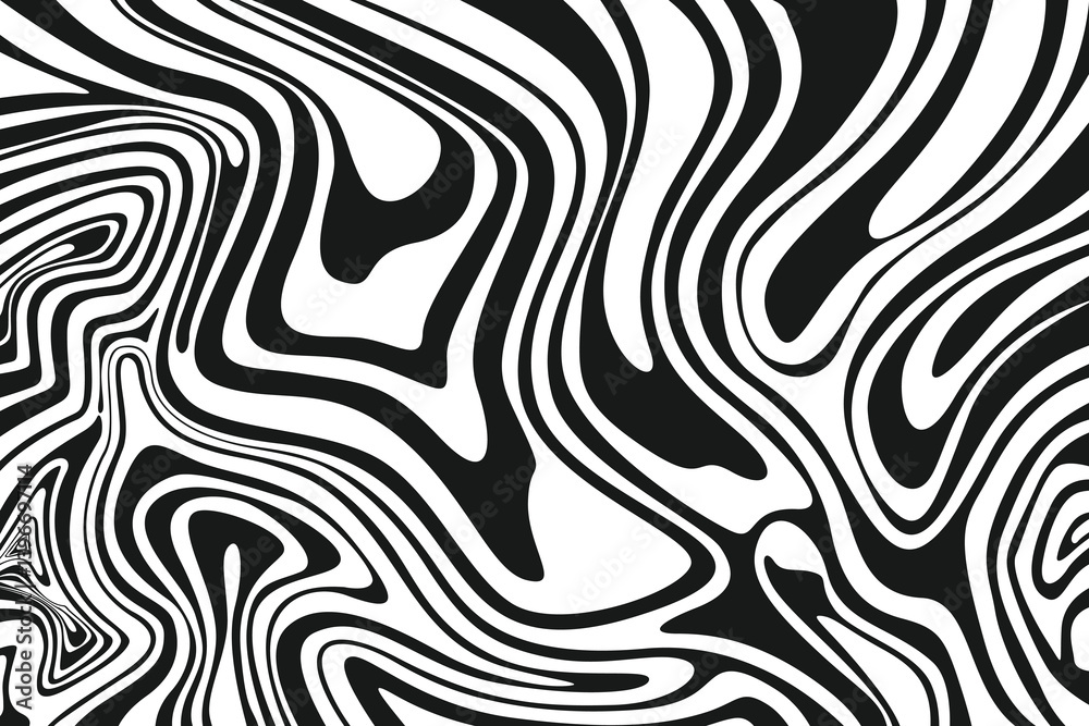 Obraz premium Abstract wavy background. Optical illusion motion striped 3d effect.
