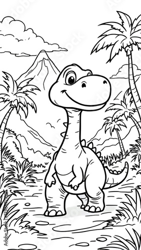 hand drawn vector illustration of a dinosaur