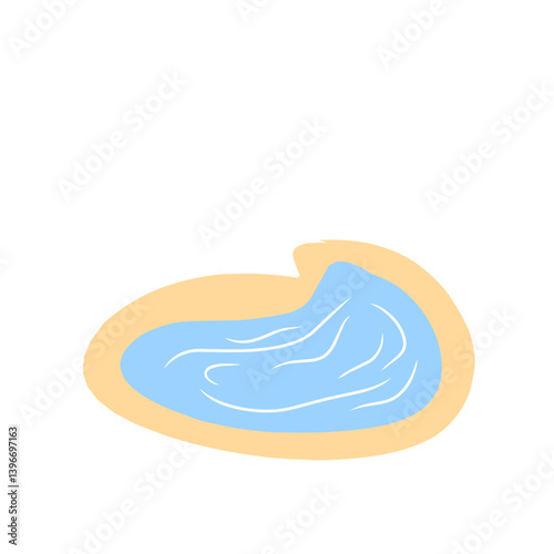 illustration of an oasis pond