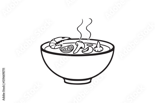 Tom Yum Soup line art