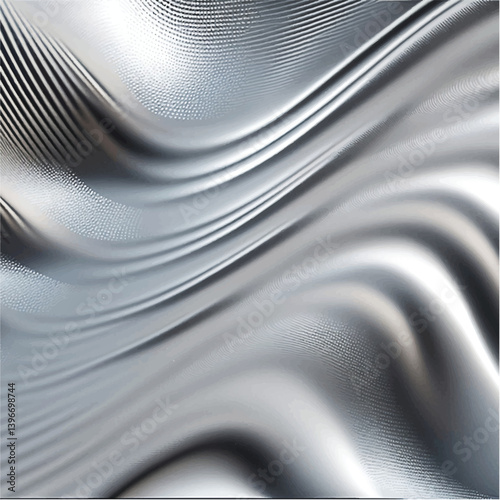 Decorated silver smooth volumetric wavy background