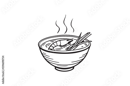 Tom Yum Soup line art