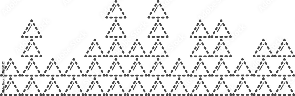 Dotted line of sound wave in geometric shape. Dotted line of sound wave in geometric shape.