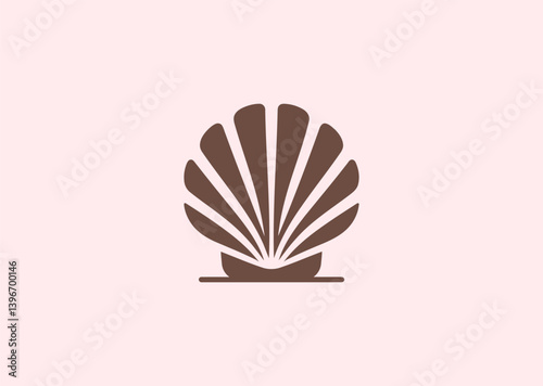 Seashell logo with natural and elegant curves