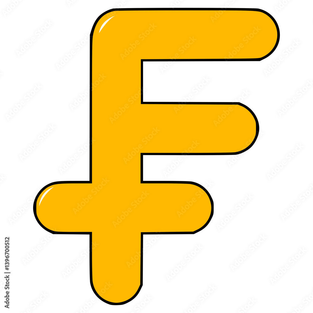 Obraz premium Swiss franc icon illustration hand drawn isolated vector