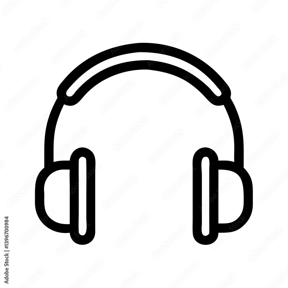 Headphones Front View Outline Icon Design Headphones Front View Outline Icon Design