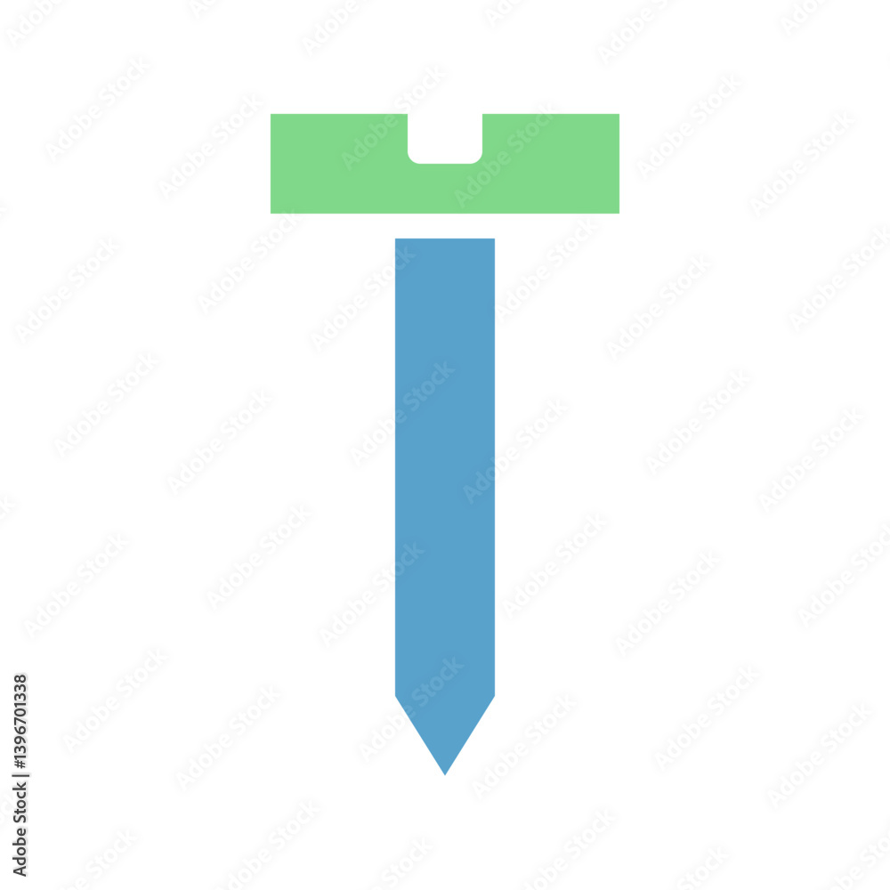 Stylized Teal Fastener: A Minimalist Depiction of Construction Elements Stylized Teal Fastener: A Minimalist Depiction of Construction Elements