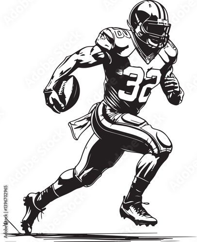 "American Football Runners Silhouette Bundle | NFL Style Clipart SV