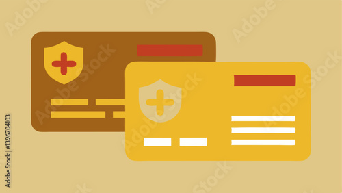 Insurance Divide Two insurance cards side by side one goldplated and comprehensive and the other plain with limited benefits and high copays.