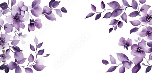 Wallpaper Mural violet flowers frame Torontodigital.ca