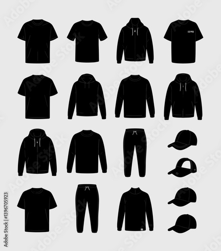 cloths mockup, vector mockup, digital, vector t shirts, vector shirts, silhouette clothing, shirt, clothes, fashion, vector, t-shirt, jacket, dress, illustration, set, wear, design, polo, coat, men, t