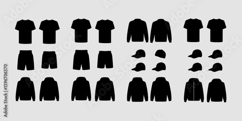 cloths mockup, vector mockup, digital, vector t shirts, vector shirts, silhouette clothing, shirt, clothes, fashion, vector, t-shirt, jacket, dress, illustration, set, wear, design, polo, coat, men, t