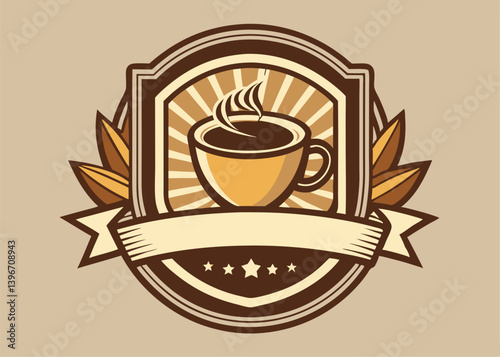 Hand drawn coffee Muscat logo. nature coffee line art vector design template